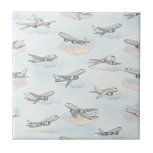 Azulejo Patrón de avión soñador en el cielo (1)