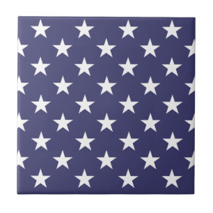 Azulejo Patrón de bandera estadounidense con estrellas bla