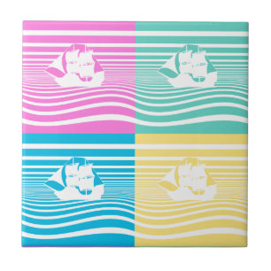 Azulejo Patrón de barcos de vela