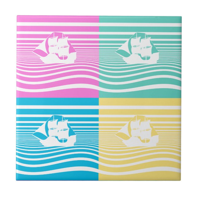 Azulejo Patrón de barcos de vela (Frente)