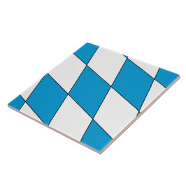 Azulejo Patrón de Baviera Blanca Azul Medieval Lozenges