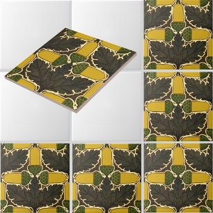 Azulejo Patrón de bellotas y hojas de roble Craftsman Vint