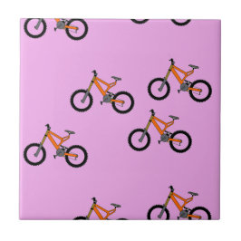 Azulejo Patrón de bicicletas en rosa
