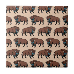 Azulejo Patrón de Bisonte de Búfalo