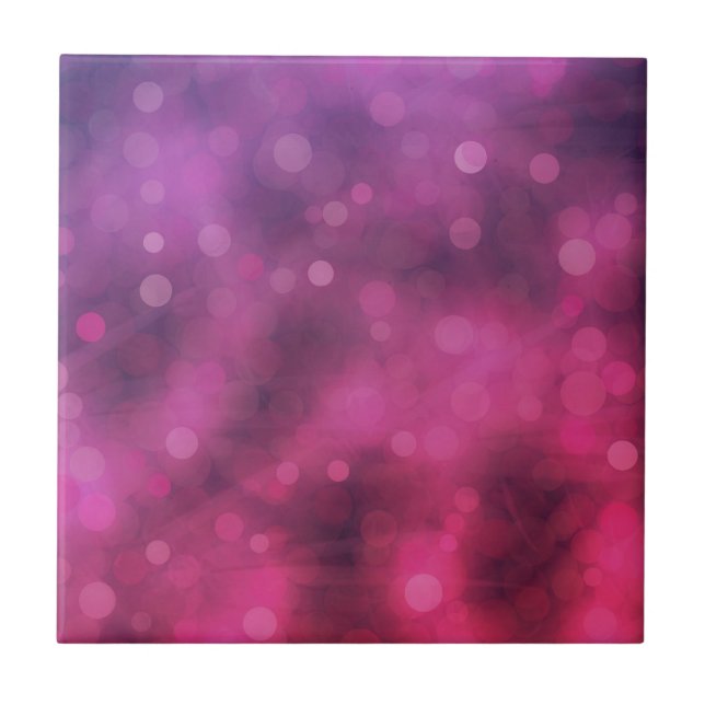 Azulejo Patrón de bokek de luces de chispa rosadas y púrpu (Frente)