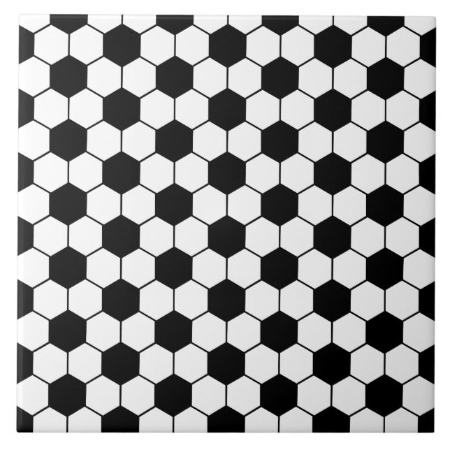 Azulejo Patrón de bola de fútbol blanco y negro (Frente)
