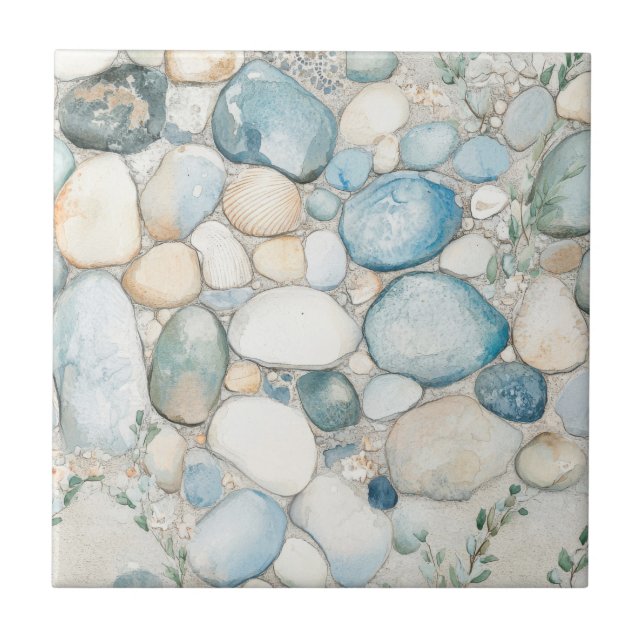 Azulejo Patrón de brisa oceánica acuarela  (Frente)