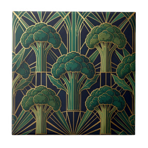 Azulejo Patrón de brócoli Art Deco