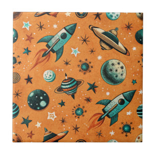 Azulejo Patrón de buques de cohetes de naves espaciales vi