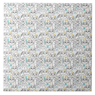 Azulejo Patrón de cabeza de los gatos Tile cerámico