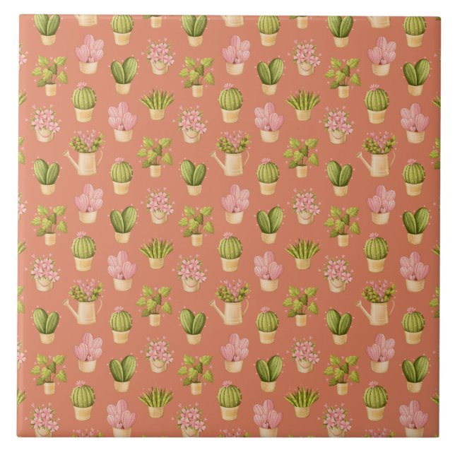 Azulejo Patrón de Cactus salvaje (Frente)