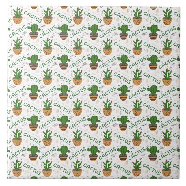Azulejo Patrón de Cactus salvaje (Frente)