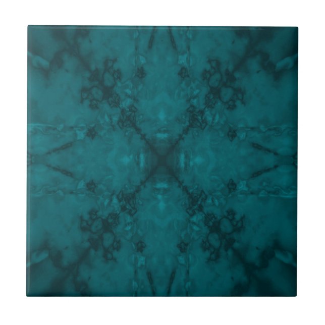 Azulejo Patrón de caleidoscopio de estrella verde (Frente)