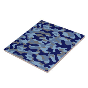 Azulejo Patrón de camuflaje azul 