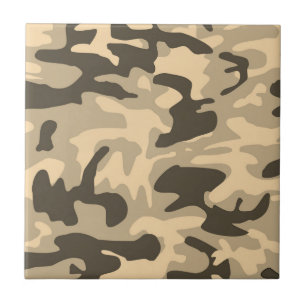 Azulejo Patrón de camuflaje del desierto Beige Camo