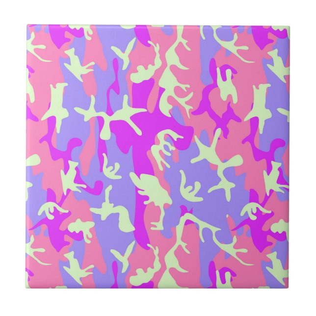 Azulejo Patrón de camuflaje digital pinky lindo (Frente)