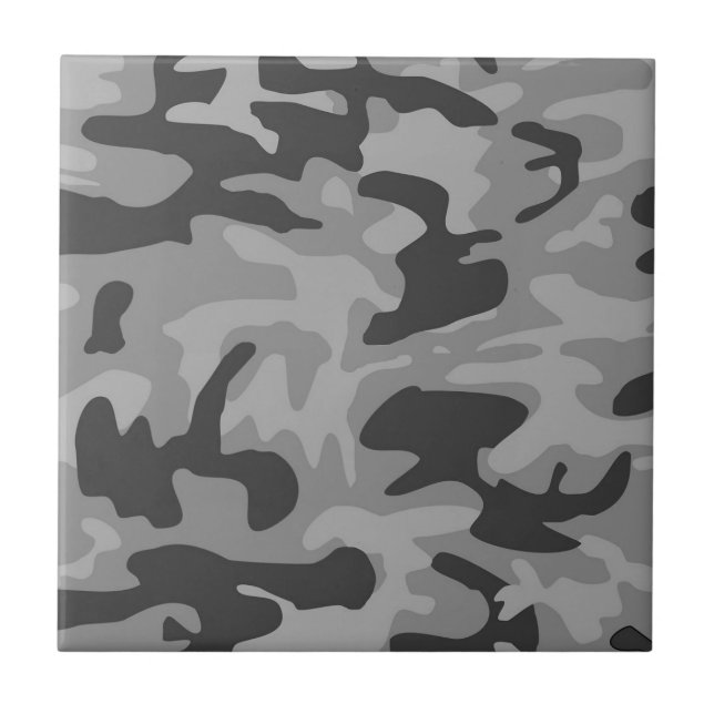 Azulejo Patrón de camuflaje gris de camo gris (Frente)
