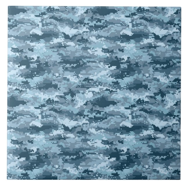 Azulejo patrón de camuflaje pixelado militar (Frente)