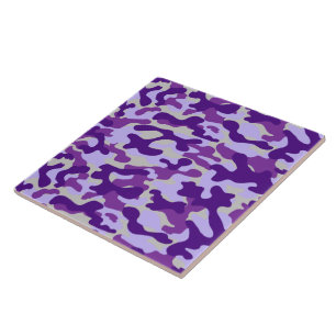 Azulejo Patrón de camuflaje púrpura y lavanda