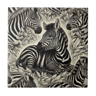 Azulejo Patrón de cebra de época