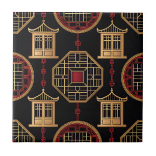 Azulejo Patrón de celosía del pabellón chino