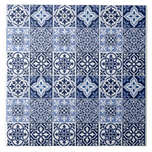 Azulejo Patrón de Cerámica Azul Portuguesa