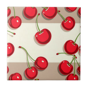 Azulejo Patrón de Cereza Negrita Vibraciones de Verano Ret