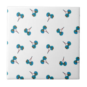 Azulejo Patrón de cerezas azules