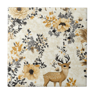 Azulejo Patrón de cervatillo del bosque otoñal