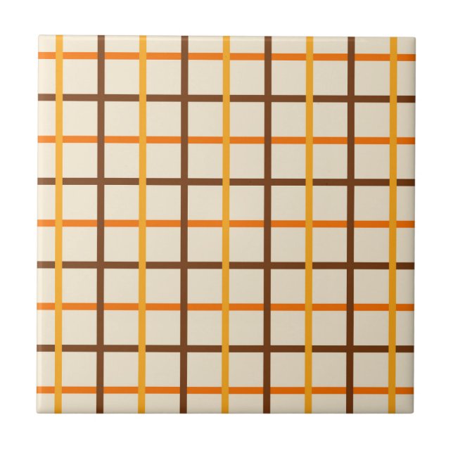 Azulejo Patrón de chapa otoñal en verde Naranja y marrón (Frente)