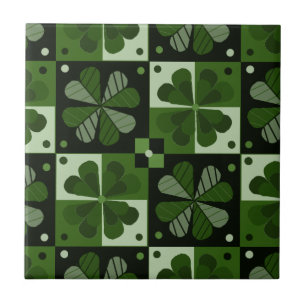 Azulejo Patrón de cheques de Shamrock