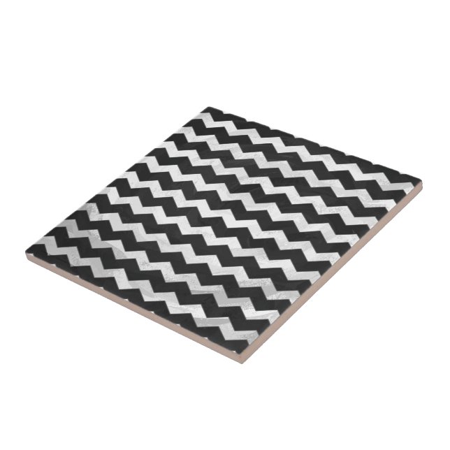 Azulejo Patrón de cheurón negro de Kohl (Lado)
