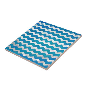 Azulejo Patrón de Chevron Azul del Océano