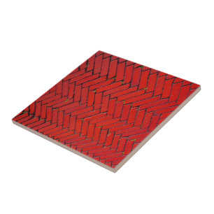 Azulejo Patrón de chevron de ladrillo rojo brillante