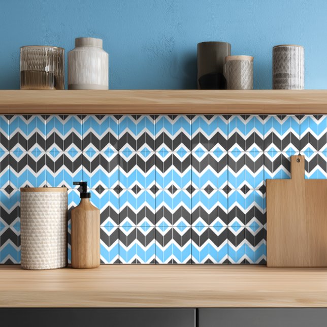 Azulejo Patrón de Chevron en espina de arenque gris azul m (Subido por el creador)