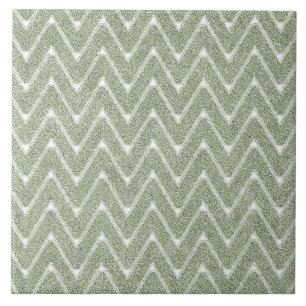 Azulejo Patrón de Chevron Verde Sage Polvoriento