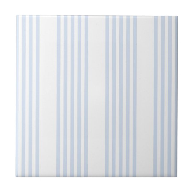 Azulejo Patrón de cinco rayas azul pálido y blanco (Frente)