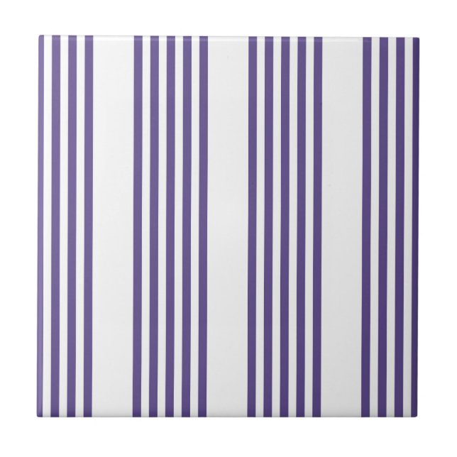 Azulejo Patrón de cinco rayas ultravioleta y blanca (Frente)