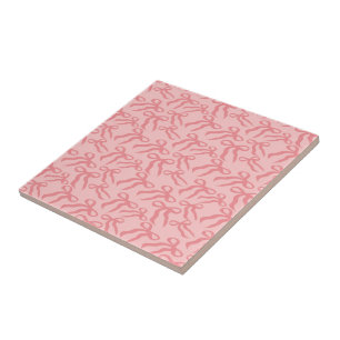 Azulejo Patrón de cinta sin costuras en rosa encanto y té 