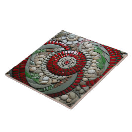 Azulejo Patrón de Círculo de Mármol Rojo navidades