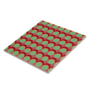 Azulejo Patrón de círculo hippy de sandía retro