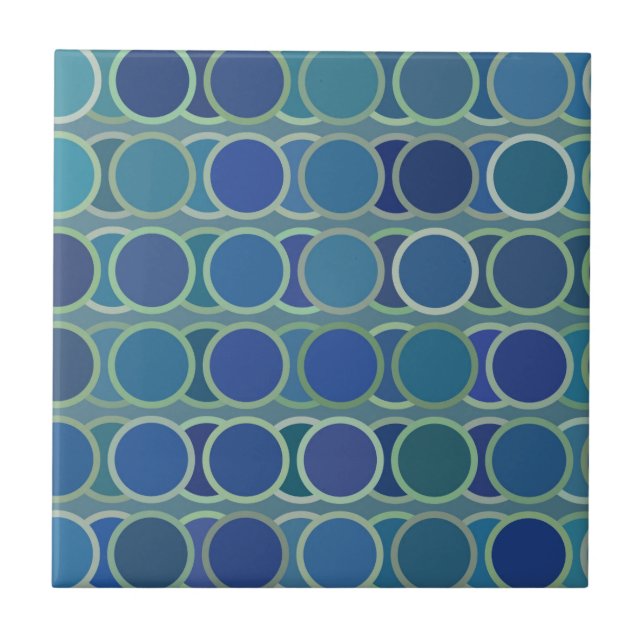 Azulejo Patrón de Círculos Azules (Frente)