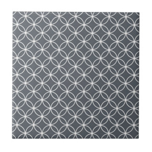 Azulejo Patrón de círculos grises y blancos de acero