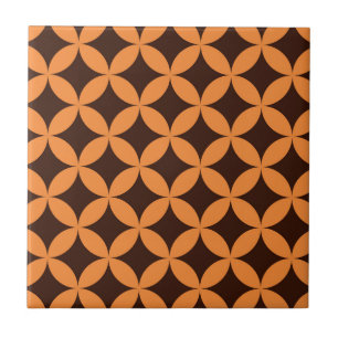 Azulejo Patrón de círculos naranjas modernos de mediados d