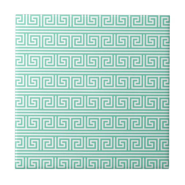 Azulejo Patrón de clave griega blanca y fina (Frente)