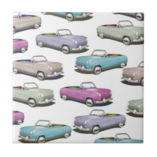 Azulejo Patrón de coches clásicos vintage lindos
