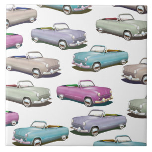 Azulejo Patrón de coches clásicos vintage lindos