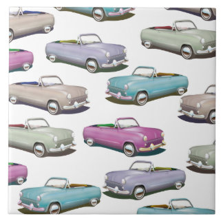 Azulejo Patrón de coches clásicos vintage lindos