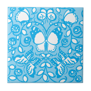 Azulejo Patrón de colores personalizables de mariposas vin