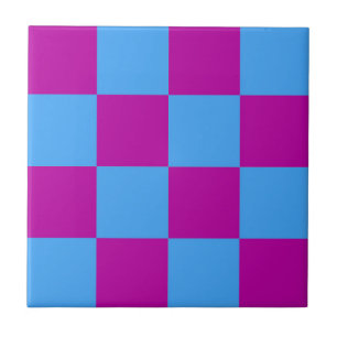 Azulejo Patrón de comprobación de color azul púrpura